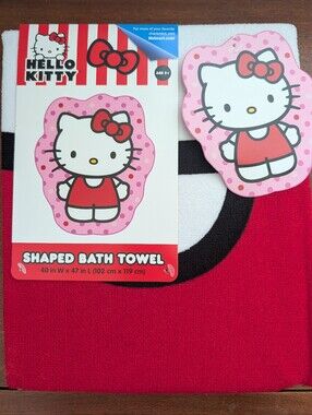 Hello Kitty Red and Pink Shaped Bath Towel